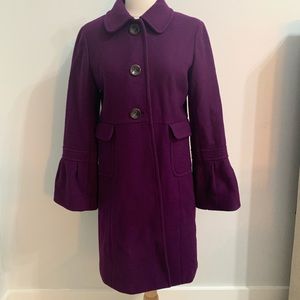 Old Navy Plum Bell Sleeve Pea Coat in Medium